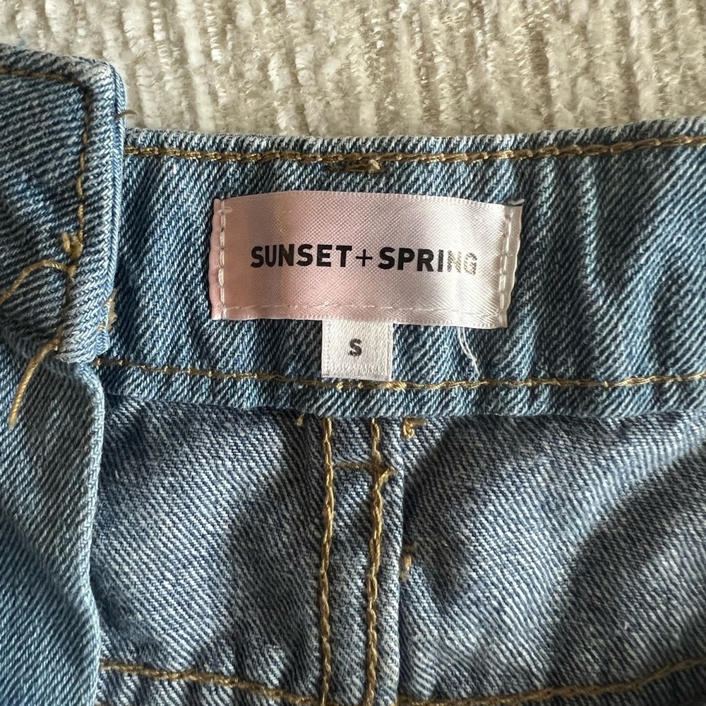 Sunset + Spring Denim Patchwork Skirt - image 4